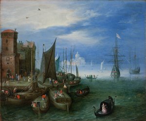 Scena portuale a Venezia da Jan the Elder Brueghel
