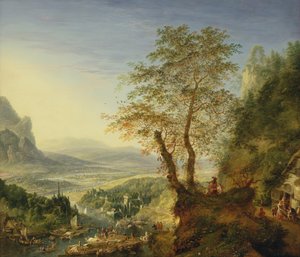 Paesaggio fluviale capriccio, c.1700 da Jan the Elder Griffier