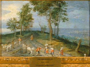Paesaggio con contadini ... (olio su tela) da Jan the Younger Brueghel