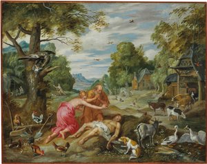 La Morte di Abele, dalla Storia di Adamo ed Eva da Jan Brueghel the Younger