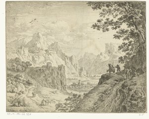 Paesaggio fluviale con viaggiatori da Jan van Aken