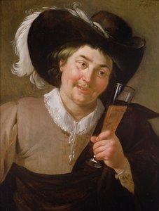 Ritratto di un uomo con un bicchiere di vino
