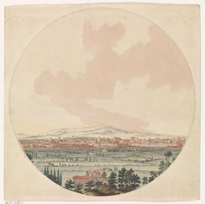 Veduta della città di Roma e del paesaggio circostante