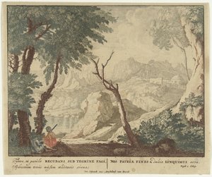 Pastore e pastorella che riposano sotto un albero (Scene dalla raccolta di poesie Bucolica di Virgilio)
