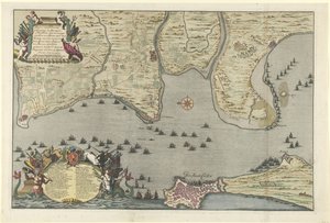 Carta dello sbarco e della spedizione degli Alleati a Cadice, 1702 da Jan van Call (I)