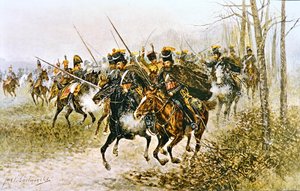 Napoleone e il suo staff sorpresi dai cosacchi da Jan van Chelminski