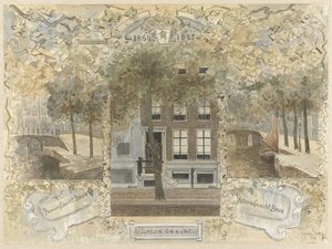 Casa sul Leliegracht, fiancheggiata dai ponti sul Prinsengracht e sul Keizersgracht da Jan van Essen