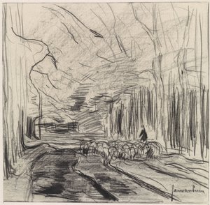 Gregge di pecore in un bosco da Jan van Essen