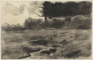 Paesaggio con bordo del bosco e acqua da Jan van Essen