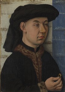 Un giovane che tiene un anello, c. 1450 da Jan van Eyck