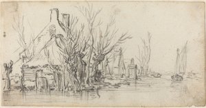 Cottage lungo un fiume da Jan van Goyen