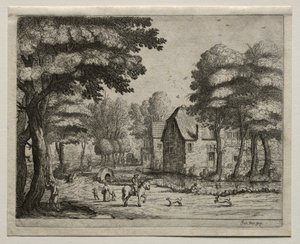 Il ponte di pietra da Jan van Goyen