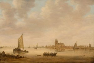 Veduta di Dordrecht dal Dordtse Kil da Jan van Goyen
