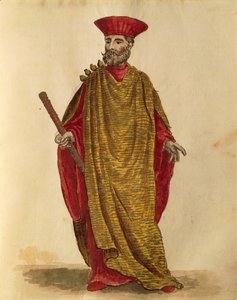 Capitano Generale Da Mar della Serenissima Repubblica di Venezia, di Jan van Grevenbroeck o Giovanni Grevembroch, Gli Abiti de Veneziani, da libro illustrato di costumi, acquerello