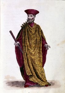 Capitano del Mare: Ufficiale della Marina Militare della Repubblica di Venezia. Disegno ad acquerello e inchiostro dal manoscritto “Costumi dei Veneziani” di Jan van Grevenbroeck (o Giovanni Grevembroch) (1731-1807) da Jan van Grevenbroeck