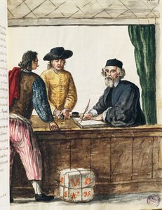 Mercante distinto, illustrazione da Libro illustrato dei costumi veneziani, di Jan Grevenbroeck da Jan van Grevenbroeck