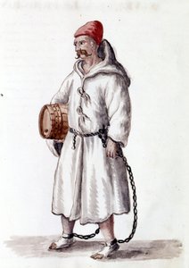 Cavo galera. XVII - XVIII secolo. Disegno ad acquerello e inchiostro dal manoscritto “Costumi dei Veneziani” di Jan van Grevenbroeck (o Giovanni Grevembroch) (1731-1807) da Jan van Grevenbroeck