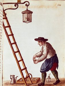 Piccolo mestiere: accensione delle lampade da Jan van Grevenbroeck