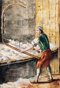 La filatrice di cotone, illustrazione dal libro illustrato dei costumi veneziani, di Jan Grevenbroeck (1731-1807), acquerello, Italia da Jan van Grevenbroeck