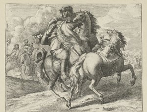 Militare a cavallo abbattuto (Scene di cavalleria)