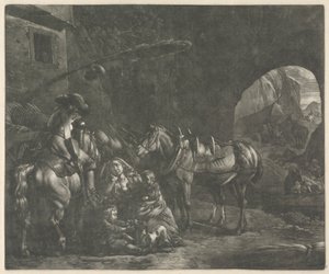 La madre dei due bambini da Jan van Huchtenburg