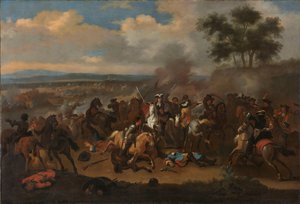 La battaglia del Boyne, Irlanda, tra i re Giacomo II e Guglielmo III, 12 luglio 1690 da Jan van Huchtenburg