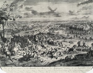 Scene di battaglia da: Dumont et Rousset, Histoire militaire du Prince Eugene (1663-1736), serie di otto incisioni da Jan van Huchtenburgh