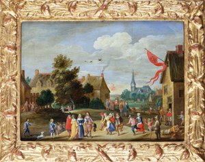 Gentiluomini a una festa di paese da Jan van Kessel