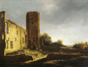 Rovine del castello di Egmond aan den Hoef, vicino ad Alkmaar da Jan van Kessel