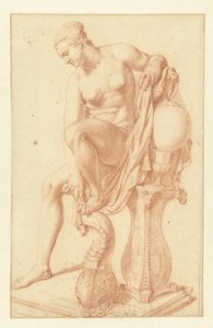Donna nuda seduta al suo toilette da Jan van Neck