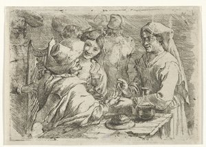 Indovina con un cliente da Jan van Ossenbeeck