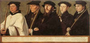 Cinque membri della Confraternita di Gerusalemme di Utrecht, ca 1541 da Jan van Scorel