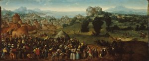 Paesaggio con torneo e cacciatori da Jan van Scorel
