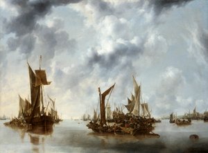 Una Calma, 1654 da Jan van de Cappelle