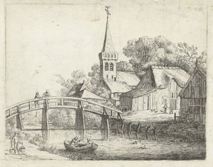 Paesaggio con ponte di legno da Jan van de Cappelle