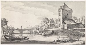 Villaggio su un fiume da Jan van de Velde (II)