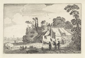 Figure su una strada di campagna vicino a una fattoria da Jan van de Velde (II)