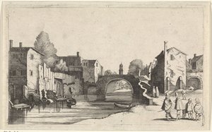 Veduta di un canale in una città da Jan van de Velde (II)