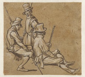 Gruppo di tre soldati da Jan van de Velde (II)