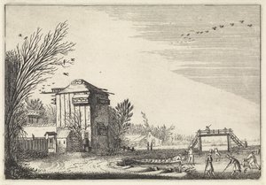 Giocatori di kolf sul ghiaccio vicino a una colombaia da Jan van de Velde (II)