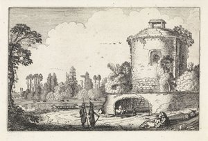 Paesaggio con una torre rotonda da Jan van de Velde (II)