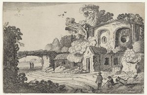 Paesaggio con vecchio castello da Jan van de Velde (II)