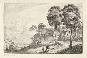 Viaggiatori su un sentiero presso un villaggio da Jan van de Velde (II)