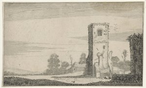 Rovine di una torre in un paesaggio da Jan van de Velde (II)