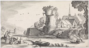 Torre di guardia presso un fiume da Jan van de Velde (II)
