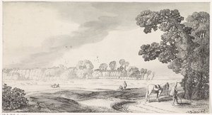 Paesaggio pastorale con uomo che urina da Jan van de Velde (II)