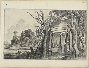 Capanna diroccata, lastra 4 da Landscapes da Jan van de Velde II