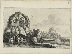 Viaggiatori davanti al Tempio di Minerva Medica a Roma