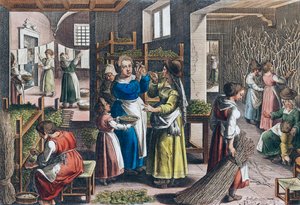 Produzione della seta in Europa nel XVI secolo da Jan van der (1523 1605) (after) Straet