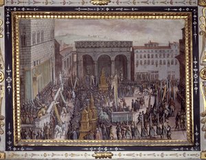 La festa degli omaggi in Piazza della Signoria, Firenze